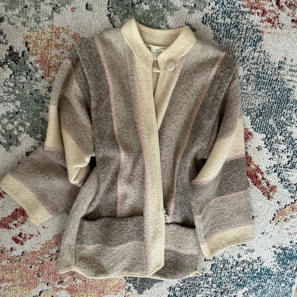 Vintage Berit Havre Vevstue Norway Women’s Pure Wool Coat Wide Sleeve size small - Picture 3 of 16